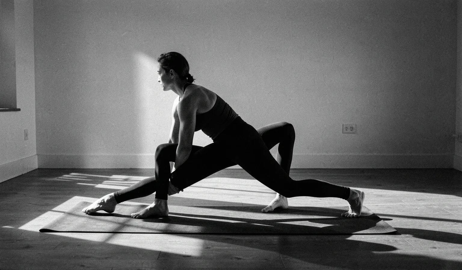 Grounded yoga practice silhouette